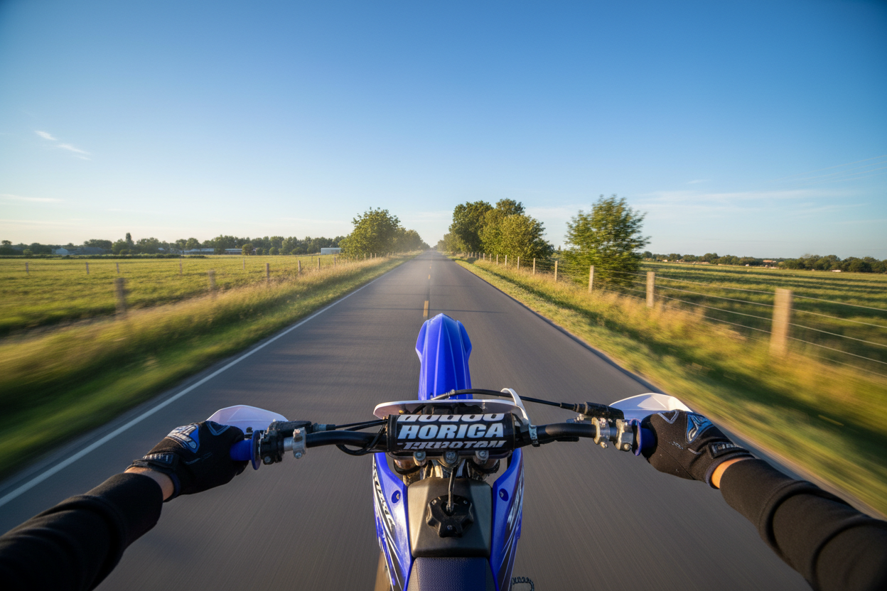 POV Moto Cross Wheeling - Vue Lunettes Caméra